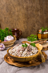 Traditional pearl barley porridge