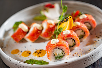 sushi in the restaurant