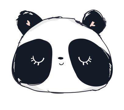 Hand Drawn Cute Panda Bear Vector Illustration