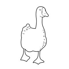 isolated on a white background sketch of a goose