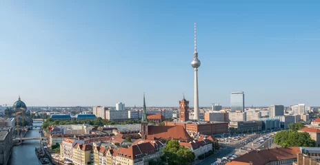 Poster Im Rahmen Berlin skyline panorama - aerial over Berlin city center © hanohiki