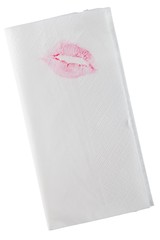 Folded white paper napkin