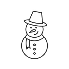 snowman outline icon, winter and Christmas theme