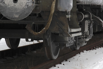 Obraz na płótnie Canvas Winter landscape of Railways and trains.