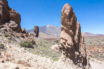 Teide volcano and Finger of God rock in national park, Tenerife, Canary islands, Spain
