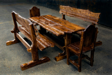 Garden Furniture made of natural wood handmade
