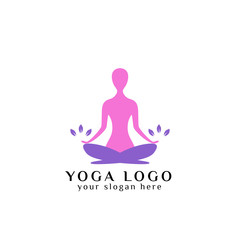 yoga logo design stock. meditation vector illustration