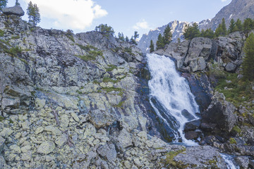 Kuiguk waterfall. Altai mountains nature
