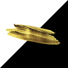 Golden vector brush wide strokes. Design elements, template for poster