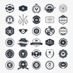 Fotobehang Emblems, badges and retro seals set - blazons and labels © gomixer