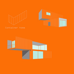 container house vector  isolated