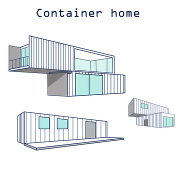 container house vector  isolated