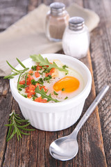 baked egg and cream