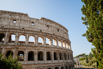 Fototapeta na wymiar Coliseum in Rome, Italy. The Flavian Amphitheatre.