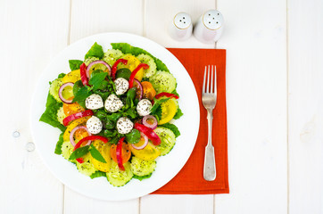 Salad with fresh vegetables and chia seeds