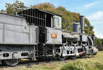Fototapeta na wymiar Old rusty locomotive outdoor