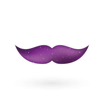 Moustache with universe texture. Vector illustration