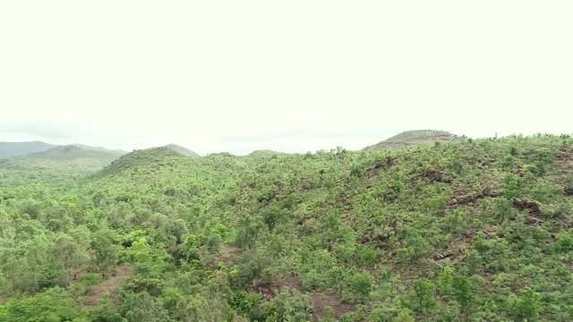 Drone View of greeny mountains with cool breeze.