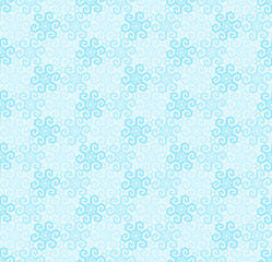 Mosaic from blue snowflakes in techno style. Seamless pattern.
