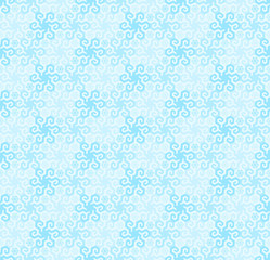 Mosaic from blue snowflakes in techno style. Seamless pattern.
