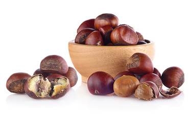 chestnuts isolated on white background
