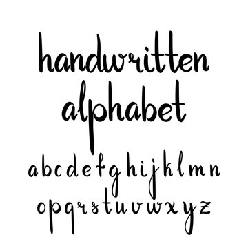 Vector hand-written alphabet set isolated on the white background.