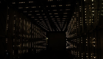 Abstract glowed rectangular tunnel