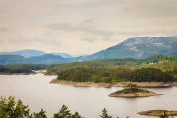 Fototapeta na wymiar View of fjord near Bergen in Norway
