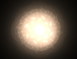 An abstract computer generated modern fractal design on dark background. Abstract fractal color texture. Digital art.