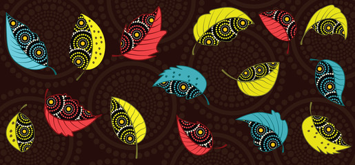 Seamless vector background with leaves.