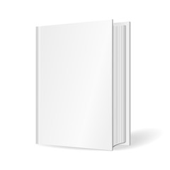 3D Vector mock up of standing book on white