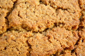 Oat biscuits top view selective focus