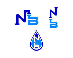 nb letter plumbing logo collection