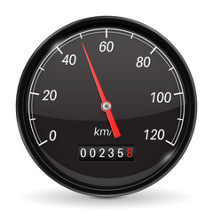 Speedometer. Black car dashboard gauge