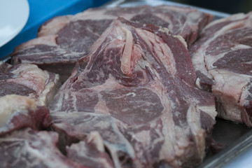 Fresh raw steaks meat