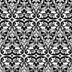 Abstract seamless pattern. Black and white