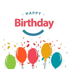 Happy Birthday Vector Template Design Illustration