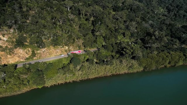 Drone skyview of Port Saint John's, South Africa, cars, shoot with Phantom 4 pro in Jun 2018 FULL HD 1080 aerial footages