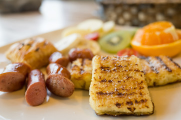 delicious breakfast at morning