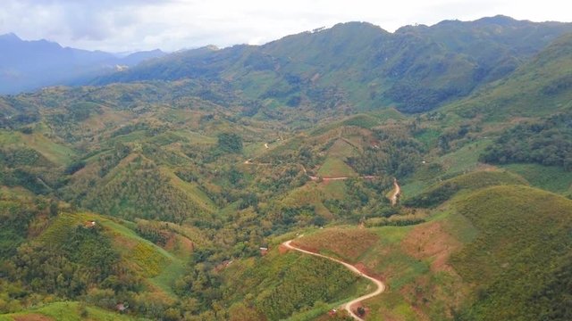 Flying over the jungle canopy of Semuc Champey, Guatemala