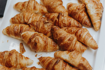 Delicious freshly baked croissants.