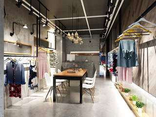 3d render fashion store