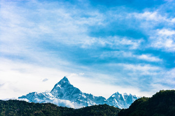 Fototapeta na wymiar Snow peak Nupts height of 7855 meters, Nepal.