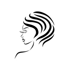 Charming woman with short stylish haircut, fashion and beauty