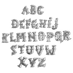 Grunge vintage whiskey font. Old handcrafted display skript. Modern brush label lettering. Vector typography illustration.