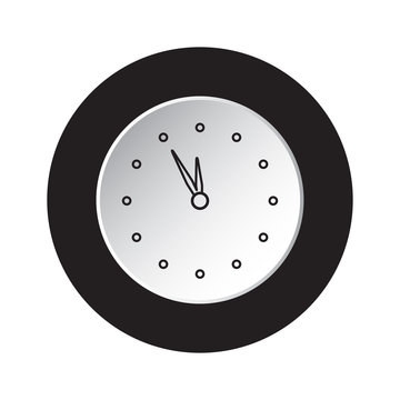 round black, white button icon - last minute clock