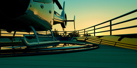 Extremely detailed and realistic high resolution 3d illustration of a luxury Mega Yacht. © Sasa Kadrijevic