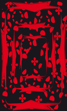 Tarot cards - back design.  Abstract blood splashes