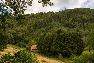 Fototapeta na wymiar Le Mont Sainte Odile, l'Abbaye de Hohenbourg et Niedermunster, Alsace, France