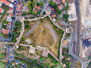 Aerial Drone View of Yedikule Fortress in Istanbul / Turkey